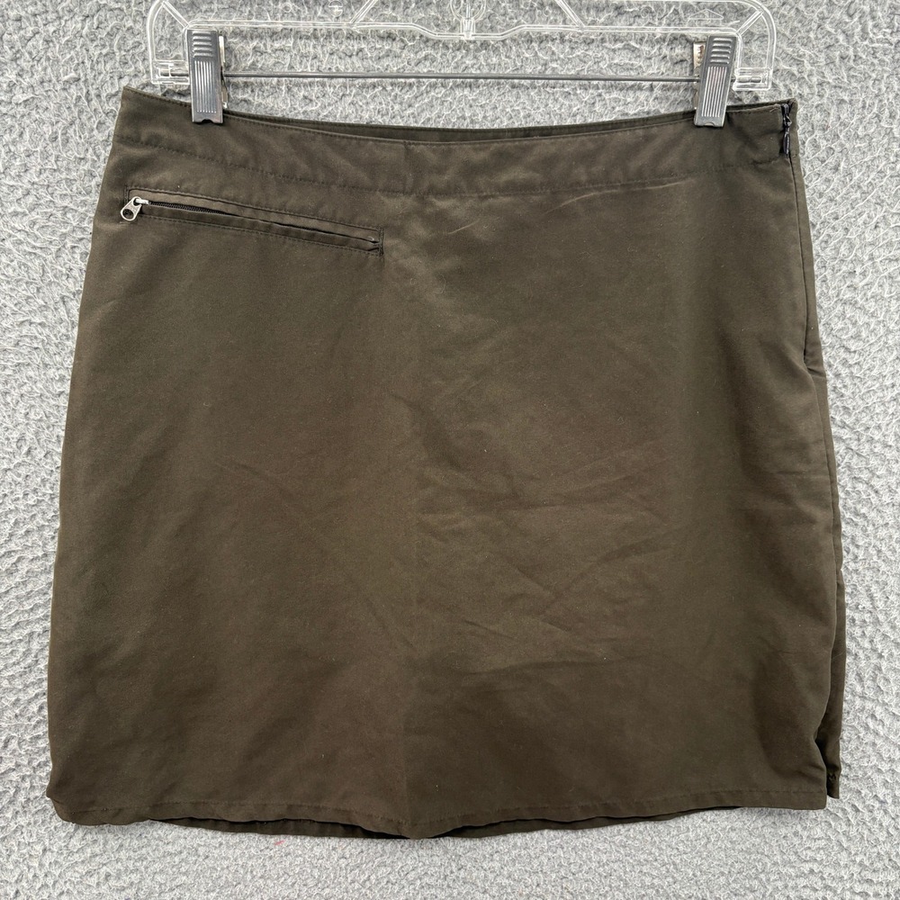 Patagonia Skort Women 6 Olive Brown Duway Outdoor Active Hiking Mini Zip Pockets